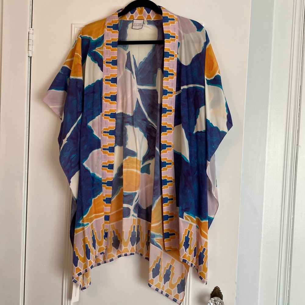 Anthropologie silk cape o/s